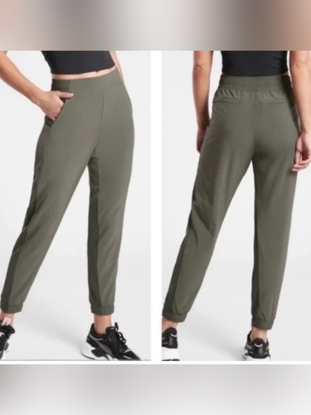 Athleta Brooklyn textured jogger, olive, sz 8